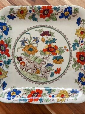Mason's Ironstone China Square Plate - Cream Backstamp